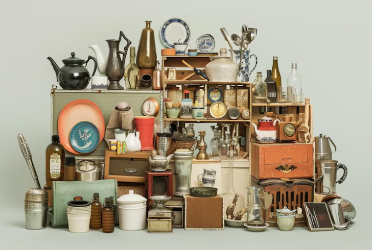 Unique vintage pieces at estate sale