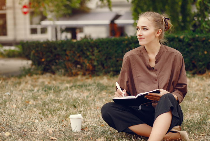 Person beginning day with hopeful thoughts